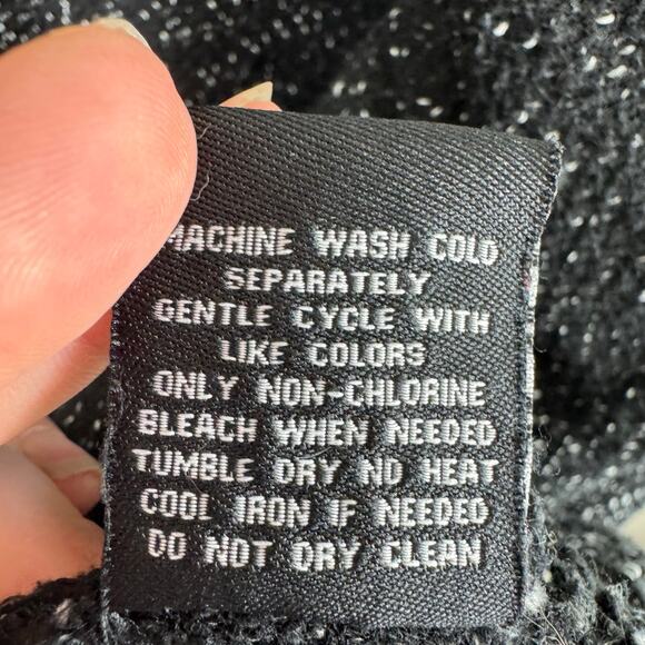 BNCI By Blac Noir Black Heather Asymmetrical Cotton Blend Open Cardigan Size XL - Picture 7 of 7